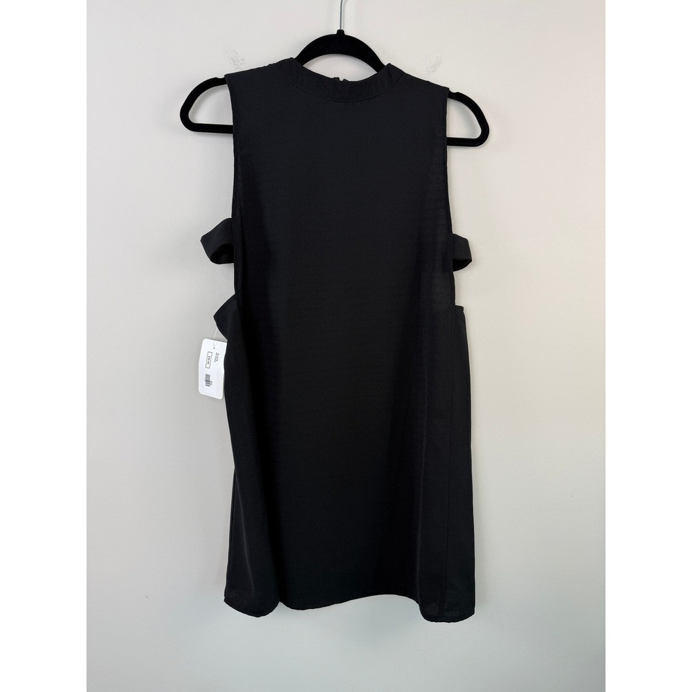 NEW She + Sky Mini Dress Women Size S Black Side Cutout Mock Neck Sleeveless
